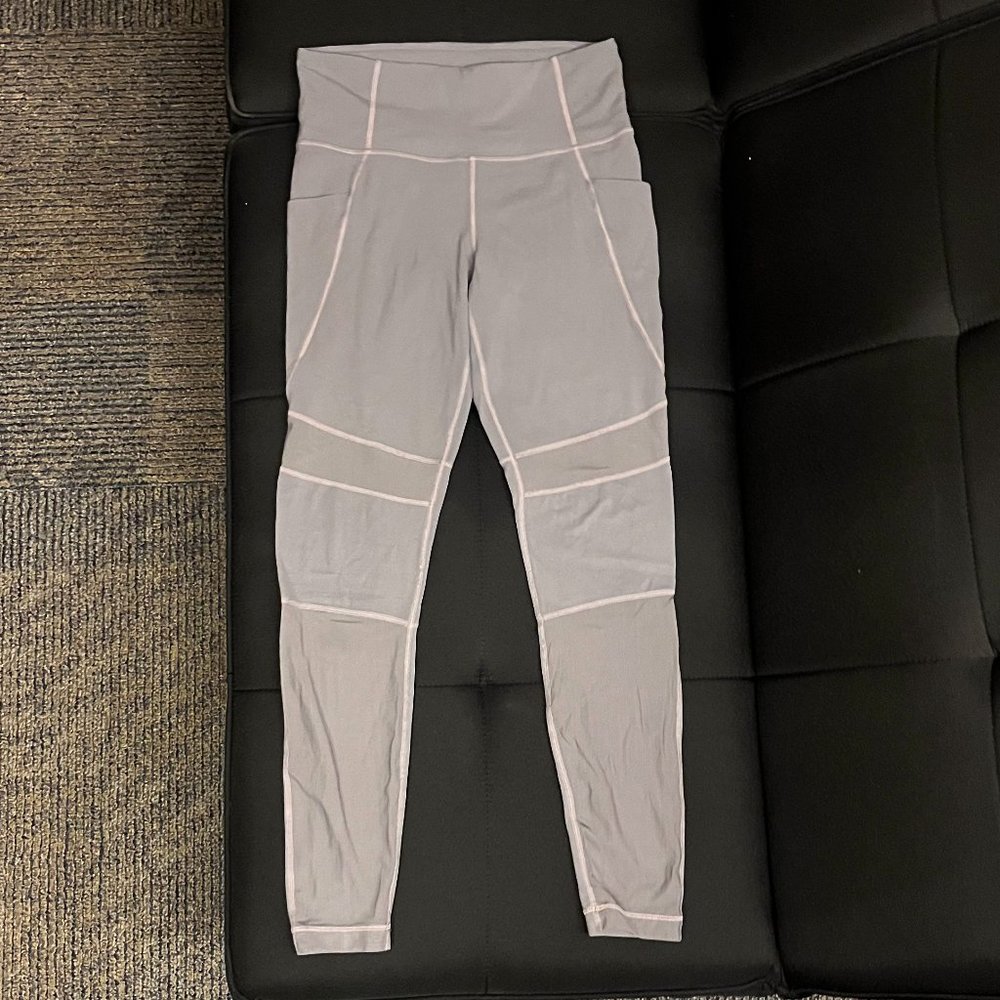 Althleta Grey Leggings with Mesh, Size S